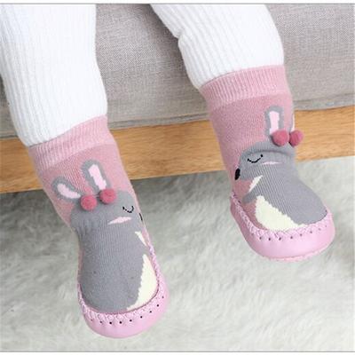 Kleinkind Indoor Socken Schuhe Neugeborene Babysocken Winter Dicke Frottee Baumwolle Baby Mädchen Socke mit Gummisohlen Säugling Tier Lustige Socke