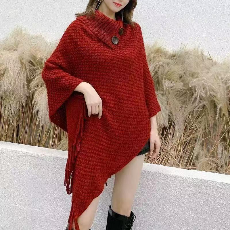 Streamer Style Fringe Knit Shawl: Spring-Autumn Design, Personalized Cape Top, Warm Fringe Outer Layer