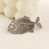 Elegant Stainless Steel Brooch Plated Corsage Pin Hollow Fish Bone Brooch  Clothes Accessories