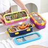 Stainless Steel Bento Box With Divided Compartments For Office And School Use