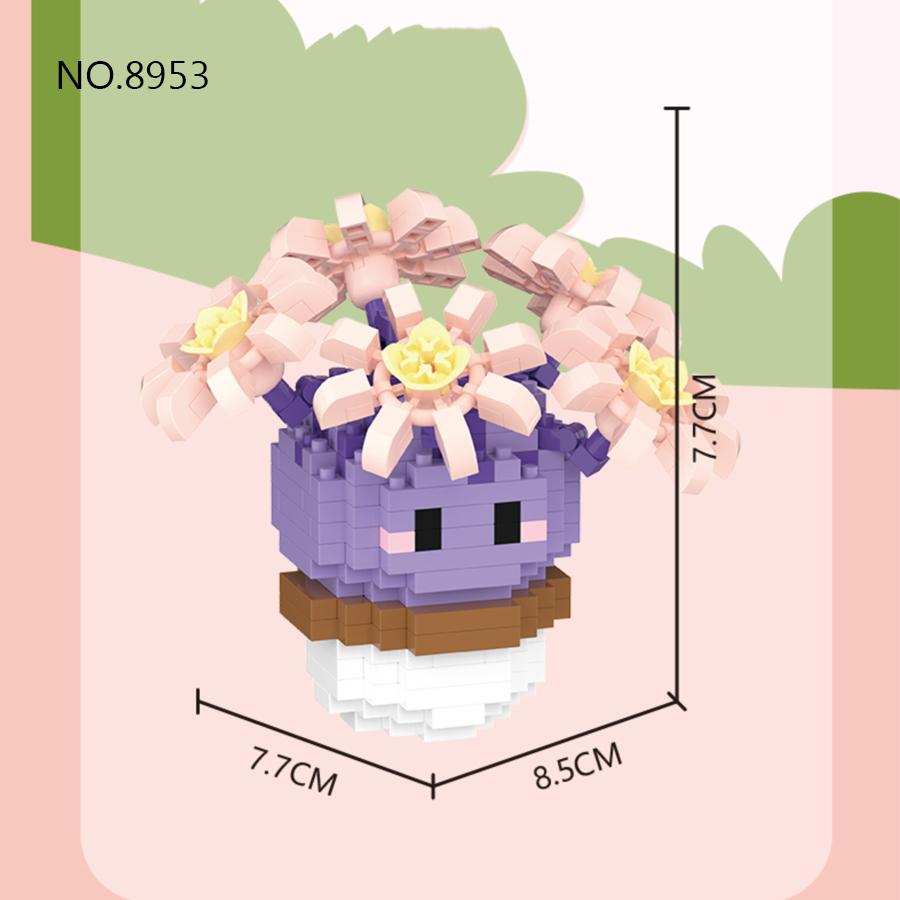 DIY Mini Potted Cactus Building Block Sets Potted Plant Garden Toys Children Assembly Toys Creative Decor