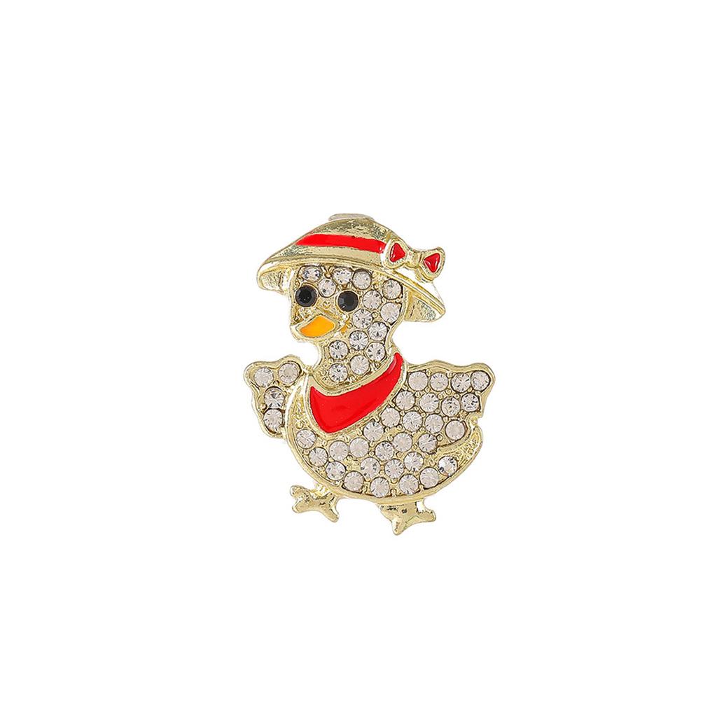 1Pc Cute and Unique Hat Wearing Duck Brooch Exquisite Creative Animal Pin Cartoon Jewelry Accessories Party Birthday Gift Trend