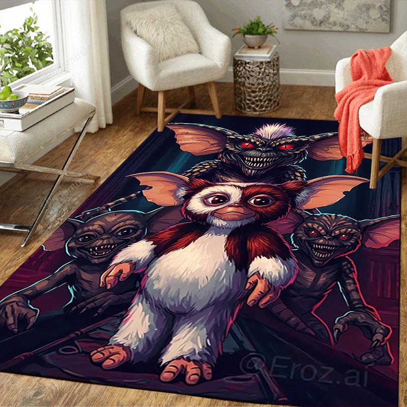 1Pc Gizmo Gremlins Rug, Office Carpet Indoor Outdoor Doormat, Non-Slip, Comfortable, Living, Christmas Halloween, Xmas Gift L1398