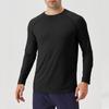 Men's Long Sleeve Athletic T Shirt Lightweight Quick Dry Crew Neck Casual Sports Tee for Outdoor Gym Running Training