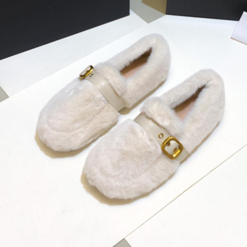 2024 Winter New Casual Plush Plus Size Fashion Fur Women's Shoes Lightweight and Warm Snow Boots One Step Lazy Pea Shoes