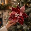 with Stem Sequin Velvet Christmas Flower Colorful Christmas Decor Flower  New Year Gift
