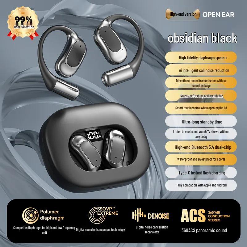 2025 Open-Ear Bluetooth Headphones with Ultra-Long Battery Life for Comfortable Long-Wear