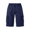 Mens Button Closure Elastic Waist Six Pocket Casual Cargo Knee Length Shorts for Outdoor and Daily Wear