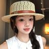 Sun Protection Straw Boater Hat Lightweight Flat Top Beach Hat Handwoven Sun Cap  Garden Tea Party