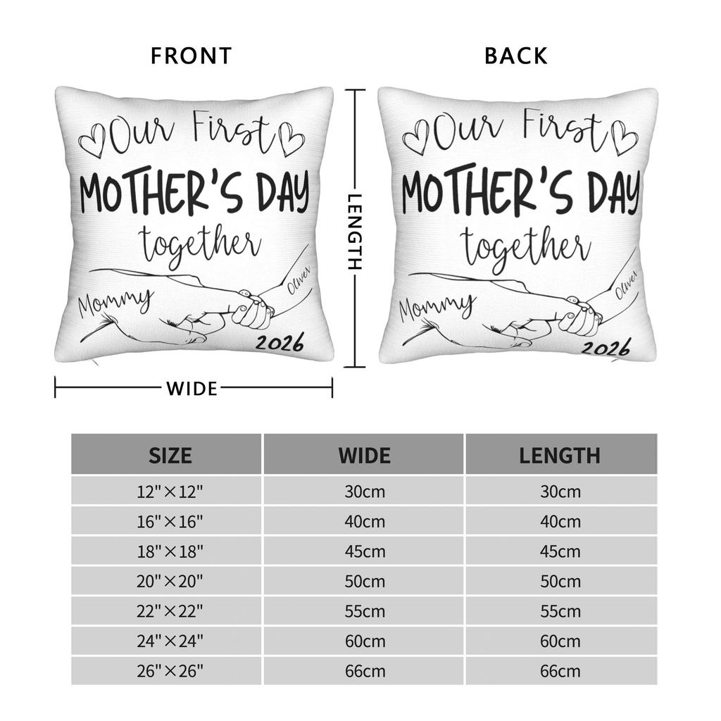 Our First Mothers Day Together Pillow Case Soft Pillow Cover For Living Room Bed Chair Morden Pillowcases