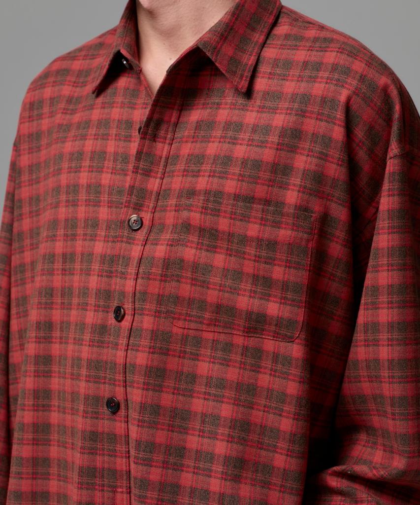 Ira Unisex Vintage Check Shirt - Red