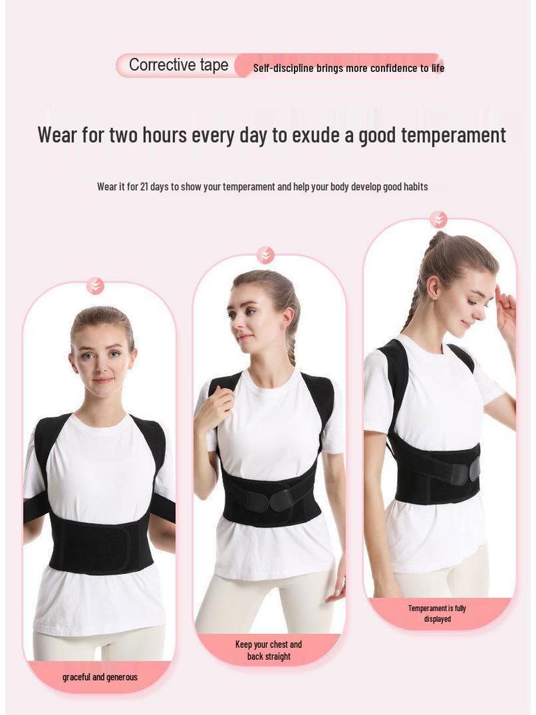 Adult Open Shoulder Posture Corrector: Breathable Back Support and Shaping Strap