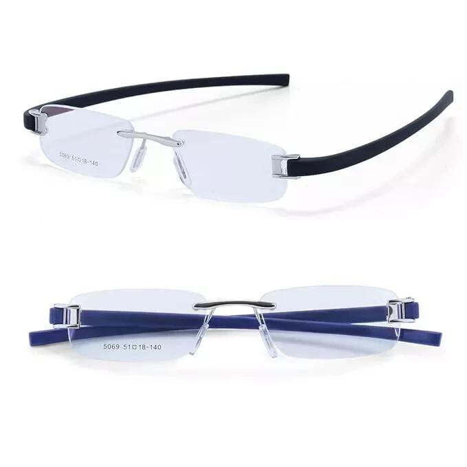 

RSINC Combo Rimless Frame eyeglasses for unisex Silver Blue-Silver Black Tag A1 JL186703211011
