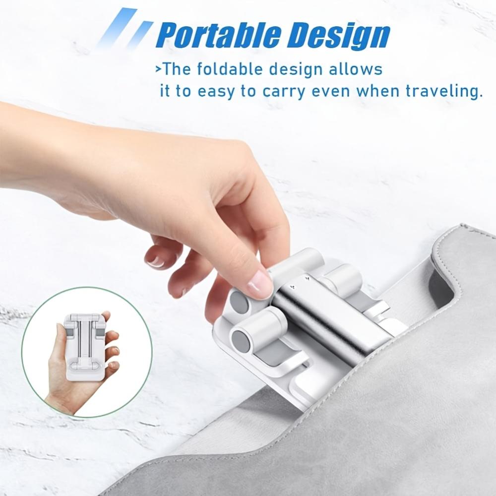 2026 Latest Double Folding Phone Holder Fully Adjustable Desktop Phone Holder with All Phones 10.16-25.4 cm Cell Phone/Tablet