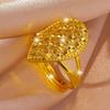 Exquisite Car Flower Water Drop Ring 9999 24K Real Gold Fashionable Women's Ring Rings for Women