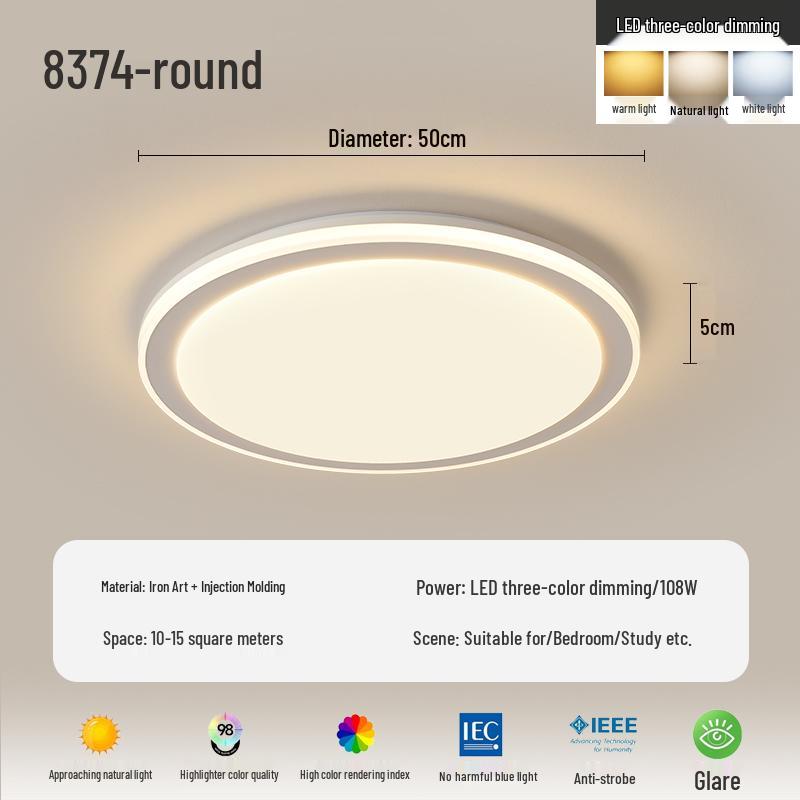 Modern Minimalist LED Ceiling Light for Bedroom and Living Room