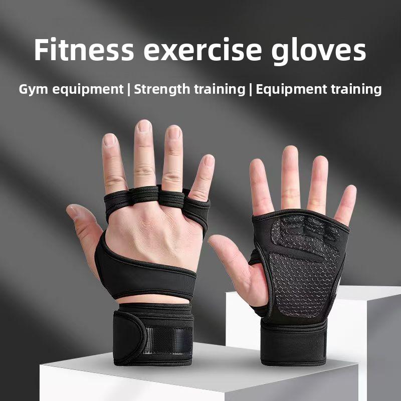 Gripper Weight Lifting Gloves with Wrist Wraps Extra Grip Padding Anti-slip Protective Palm for Gym Fitness Cross Training