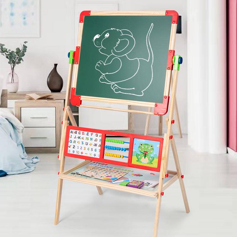 Magnetický dřevěný stojanová tabule pro děti - Skládací umělecká a psací tabule
