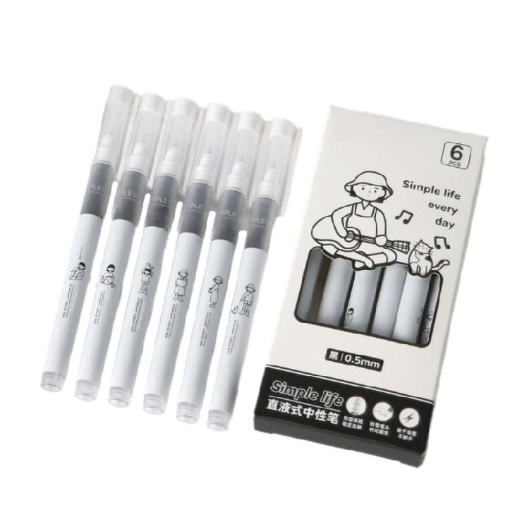 

6 Pcs 0.5mm Gel Pen Set Journaling Pen Neutral Pen Black Ink Gel Ink Pen Signing Pen for Office