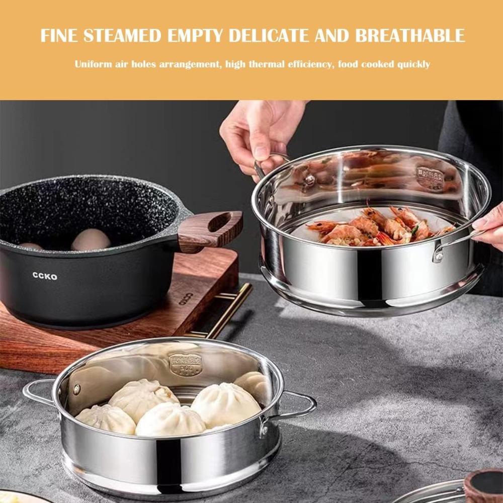 Steamer Basket Stainless Steel Round Cooking Rack Food Steamer Home Kitchen Dim Sum Dumplings Universal Steamer Cookware