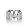 Anello aperto lettera H placcato 18k haute couture tutto diamanti anello alla moda per dito indice