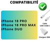 Chargeur Rapide 20W + Cable USB-C USB-C 1 mètre pour iPhone 18 PRO/iPhone 18 PRO MAX/iPhone DUO - Phonillico®