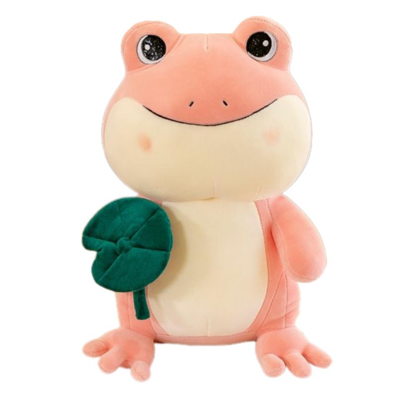 

Plush Frog Toy Lotus Leaf Animal Couple Stuffed Doll Birthday Present Wedding 28cm/11.02in розовый