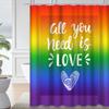 Rainbow Shower Curtain Love Pride Theme Bathroom Curtain for Teen Girls  Bathtub Screen Colorful Stripes Waterproof Decoration