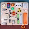 Wooden boys and girls Montessori busy board unlocking steering wheel telephone switch unlocking parent-child early education life toys