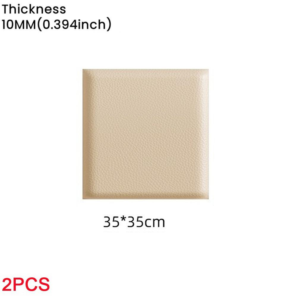 2pcs Leather 3D Wall Sticker Self Adhesive Soft Wall Panels  Room Headboard