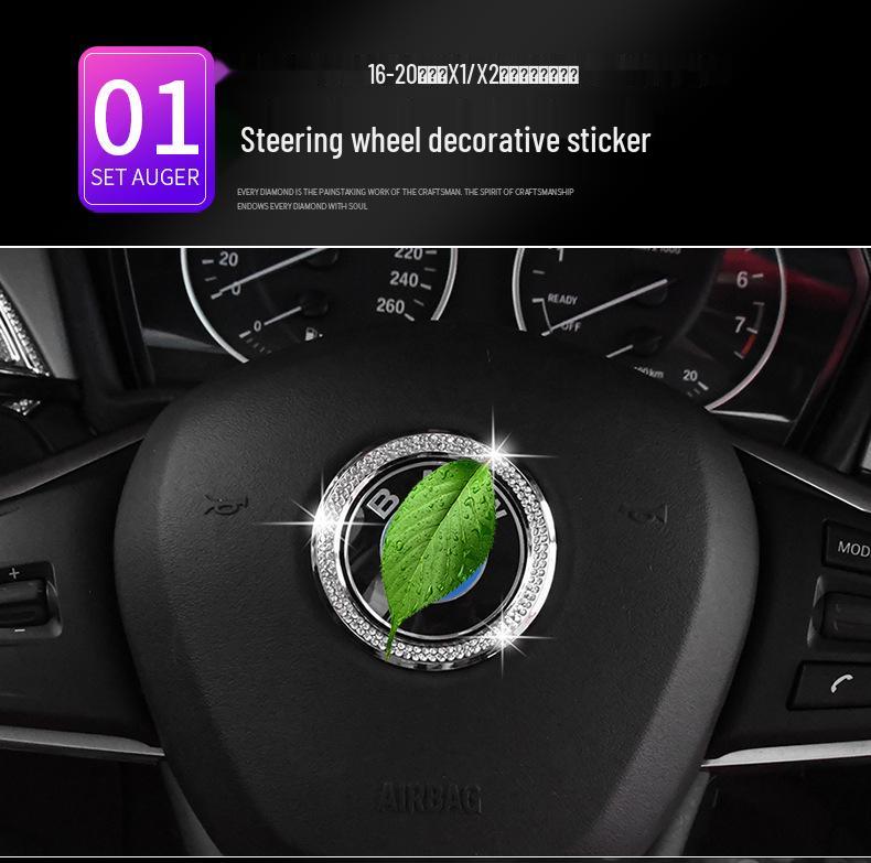 Crystal Diamond Handbrake Button Sticker for 2016-2020 BMW X1 Interior