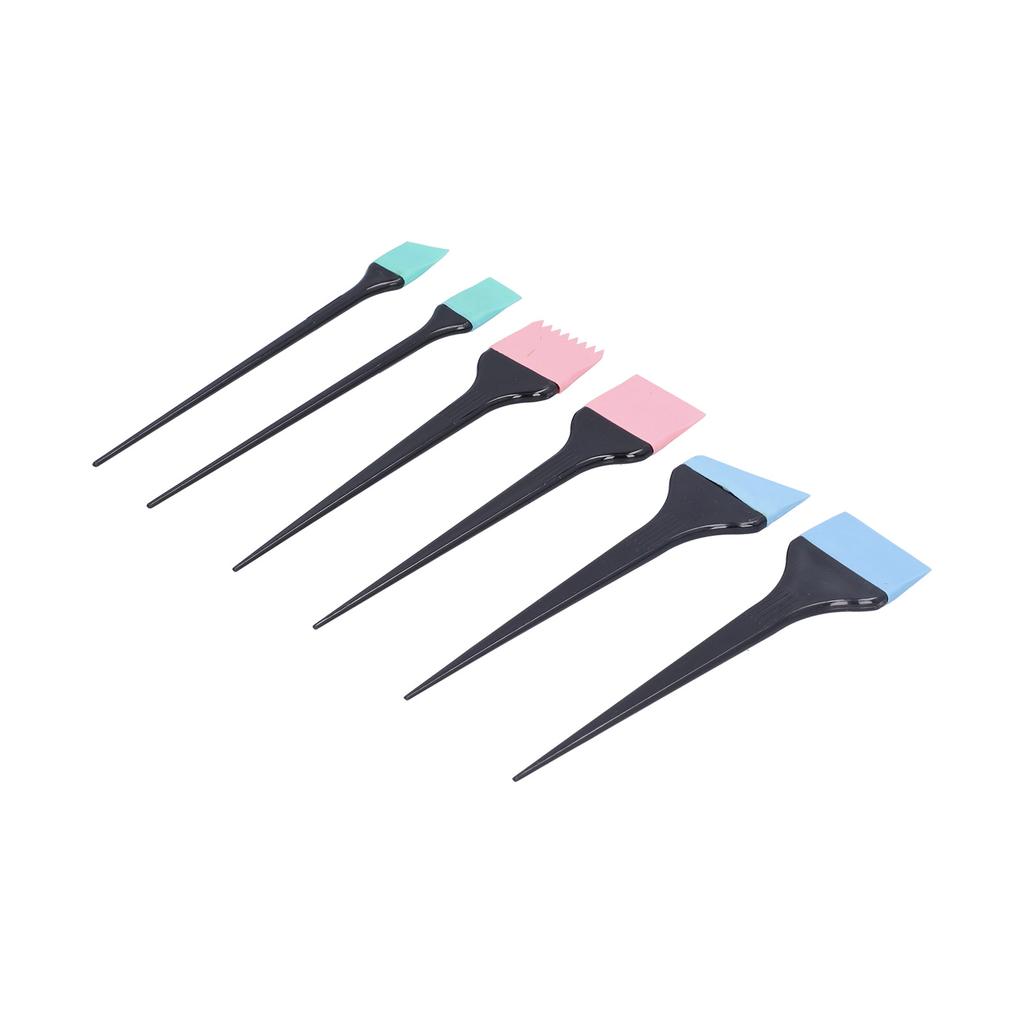 6pcs Silicone Hair Dye Brush Home Barber Shop Hair Treatments Coloring Brush Set