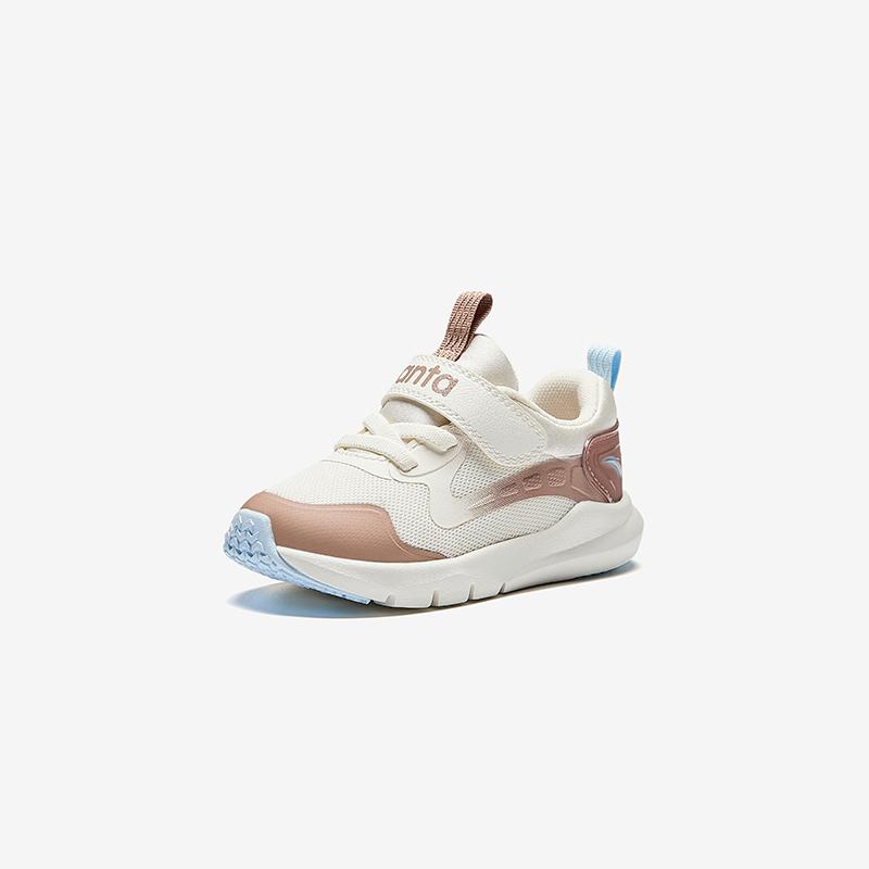 Anta Soft Comfortable Lightweight Shock Absorbing Low Top Walking Shoes Baby Shoes White Pink A22440061-1