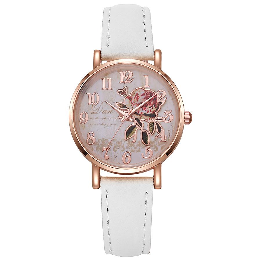 Women S Watch Platform Watch Women S Student Small Fresh Niche Design Retro Wind Quartz Watch белый