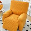 Seersucker Plaid Full-wrap Recliner Chair Cover Solid Color Armchair Cover Anti-slip Single Sofa Protector for Home Hotel Decor