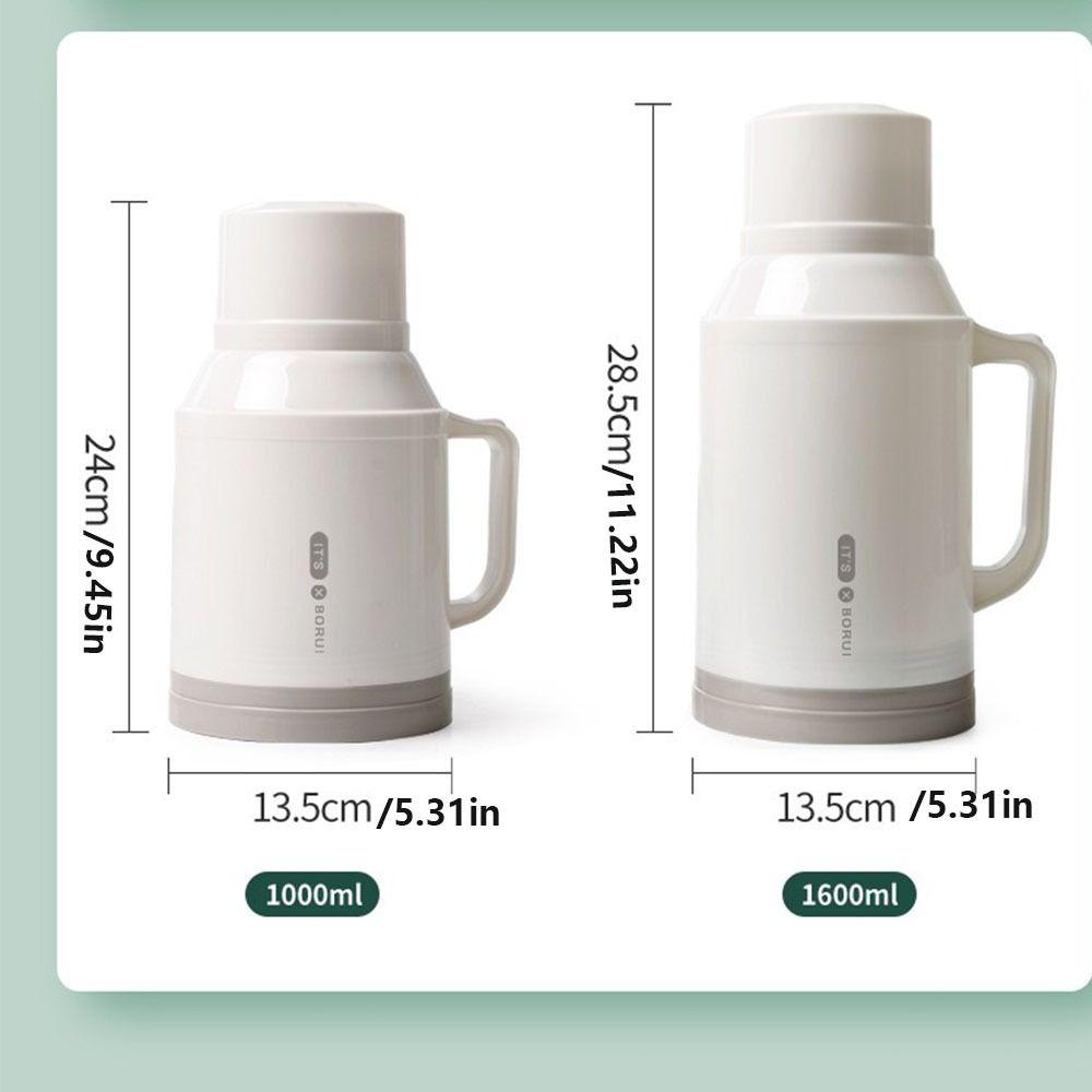 1L/1.6L Glass Liner Insulated Warming Kettle Large Capacity Thermos Pot  Hot  Water