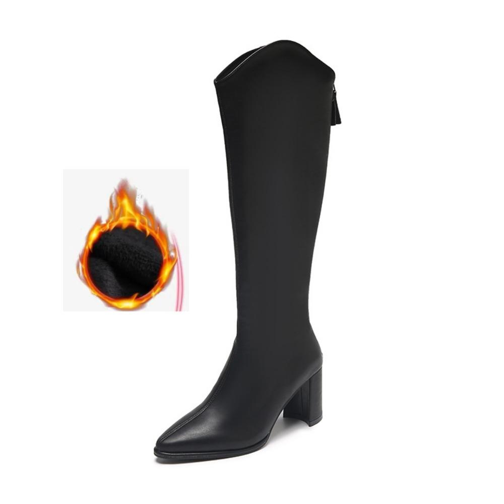 Winter Fluweel Hoge Hakken Hoge Laarzen voor Dames