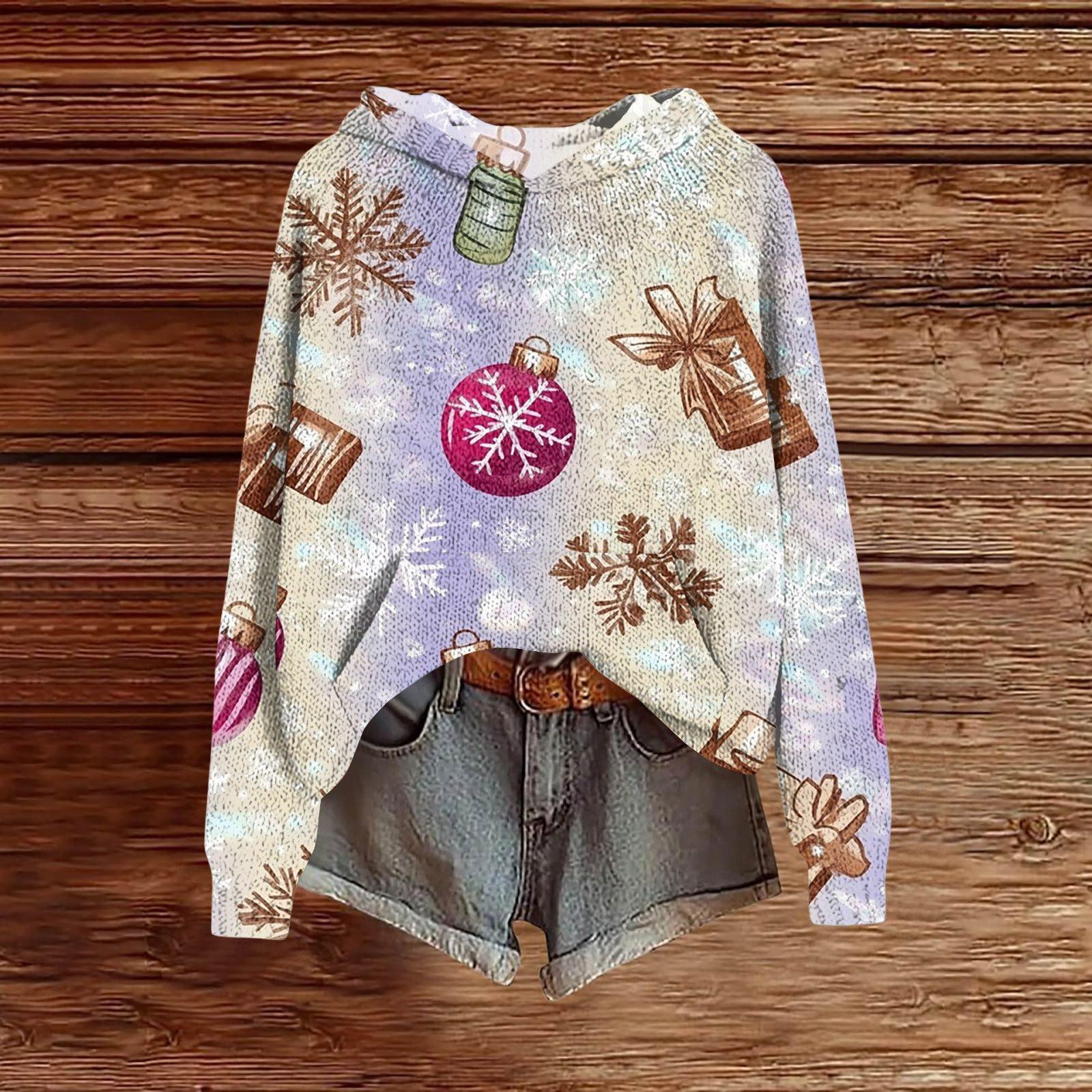 

Женская модная повседневная толстовка с капюшоном и длинными рукавами с принтом XXL