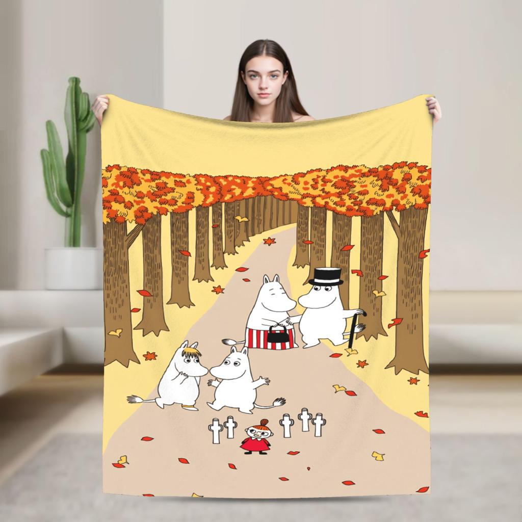 Coperta Morbida Moomin Carina per Divano Letto Coperta da Viaggio Casual Campeggio Invernale Flanella Copriletto