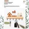 Nordic Style Solid Wood Key Hook Rack Punch Free Wall Mount Holds Keys Coats Towels for Bedroom Entryway Decor