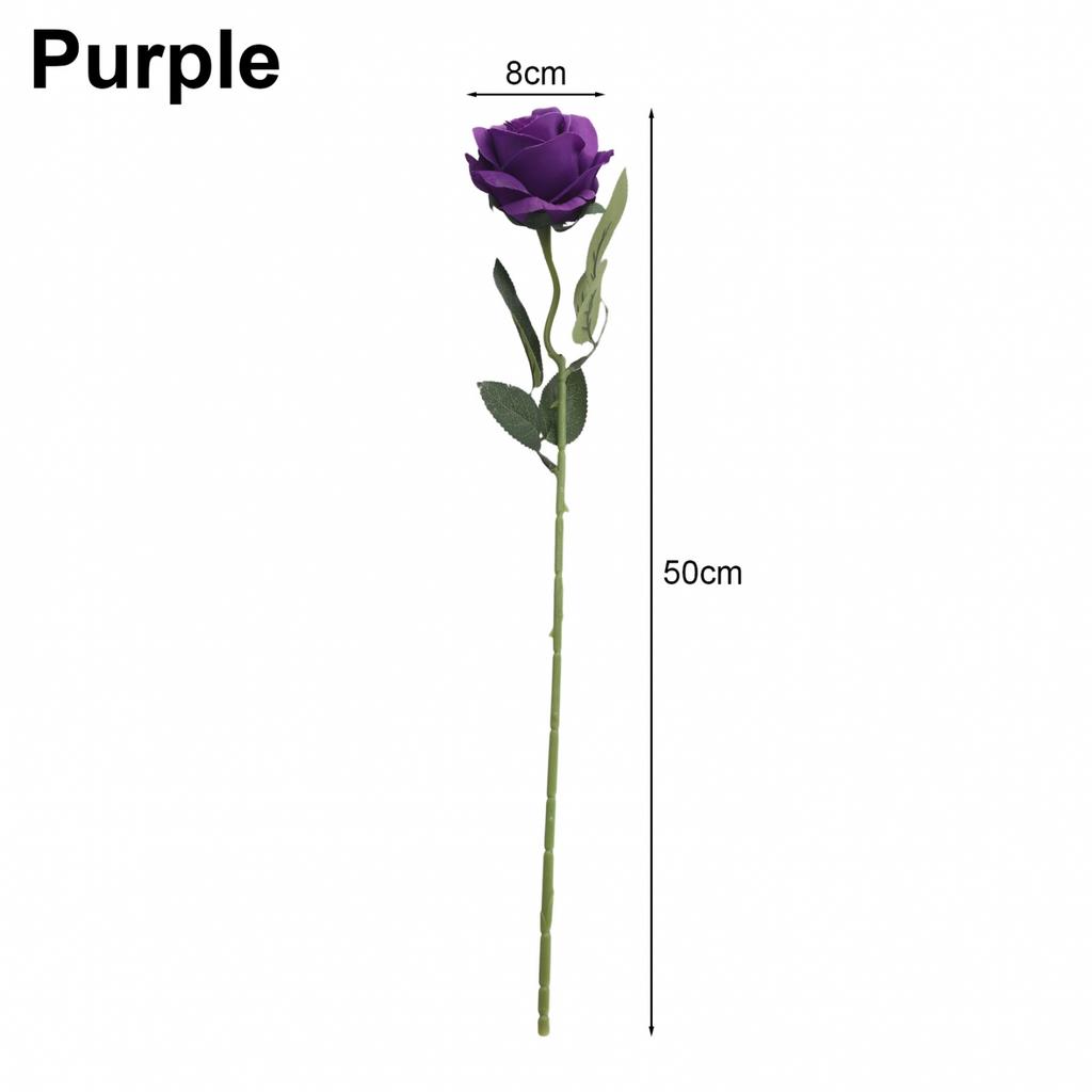 Realistic Single Rose Artificial Flower for Living Room and Event Arrangement