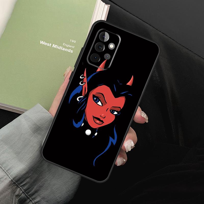 Esthetische Duivel Vrouw Slecht Meisje Voor Samsung Galaxy A55 A35 A53 A33 A13 A15 A36 A56 A26 A16 A22 A32 A52 A54 A34 A05 A06 Hoesje