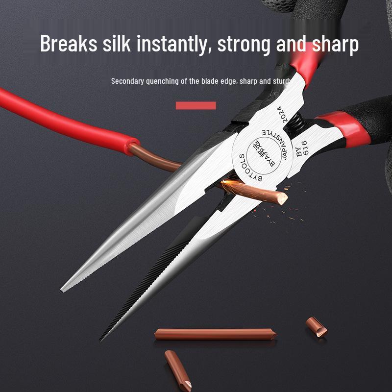 High-Quality Precision Needle Nose Pliers - 5 & 6 Inch, Handmade Jewelry Pliers, Round Bent Flat Nose, Toothless Design
