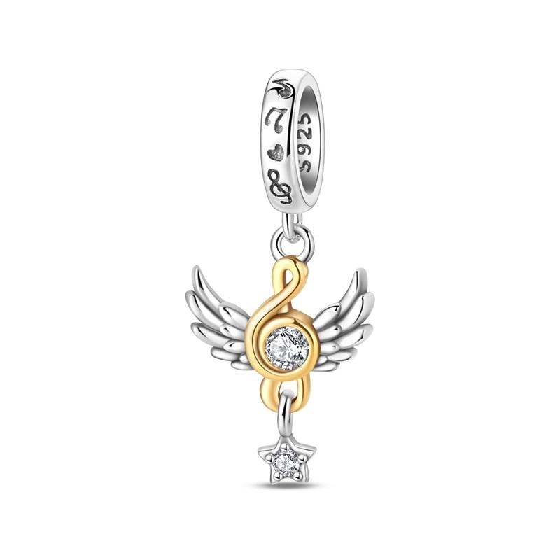 Copper Cross Saint Devil'S Eye Charms Bead Gold Plated Moon Pendant For Original Bracelet Women Jewelry Accessories
