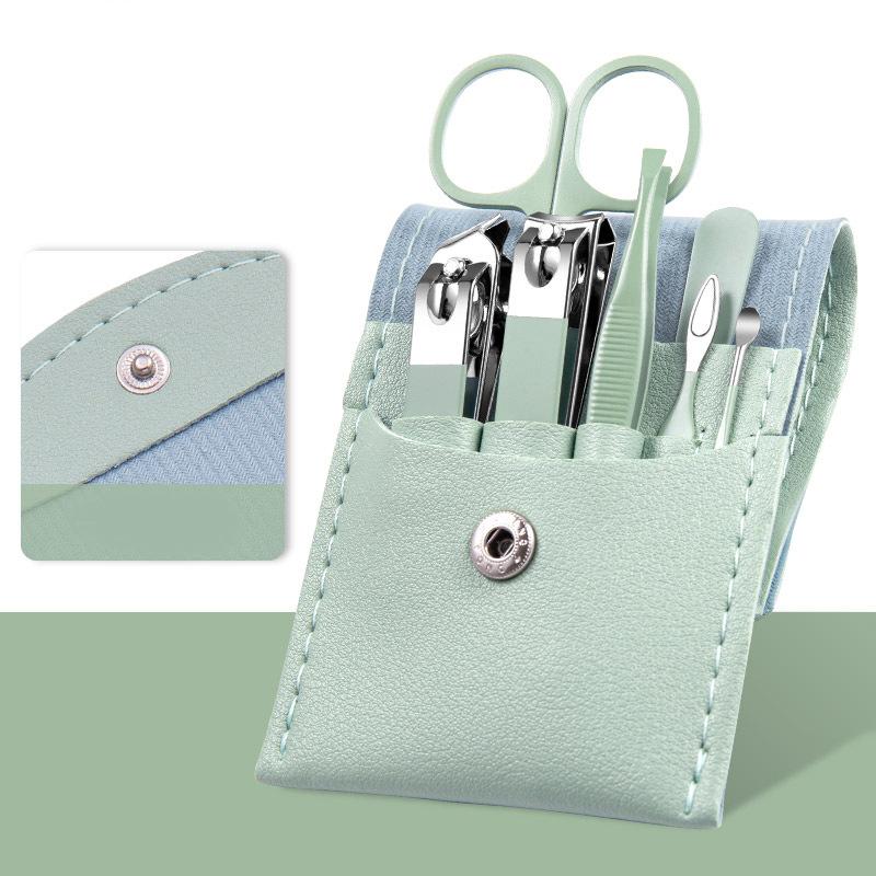 7Pcs Nail Clippers Set with Ear Pick, Nail File, Tweezers, Cuticle Pusher for Manicure and Pedicure