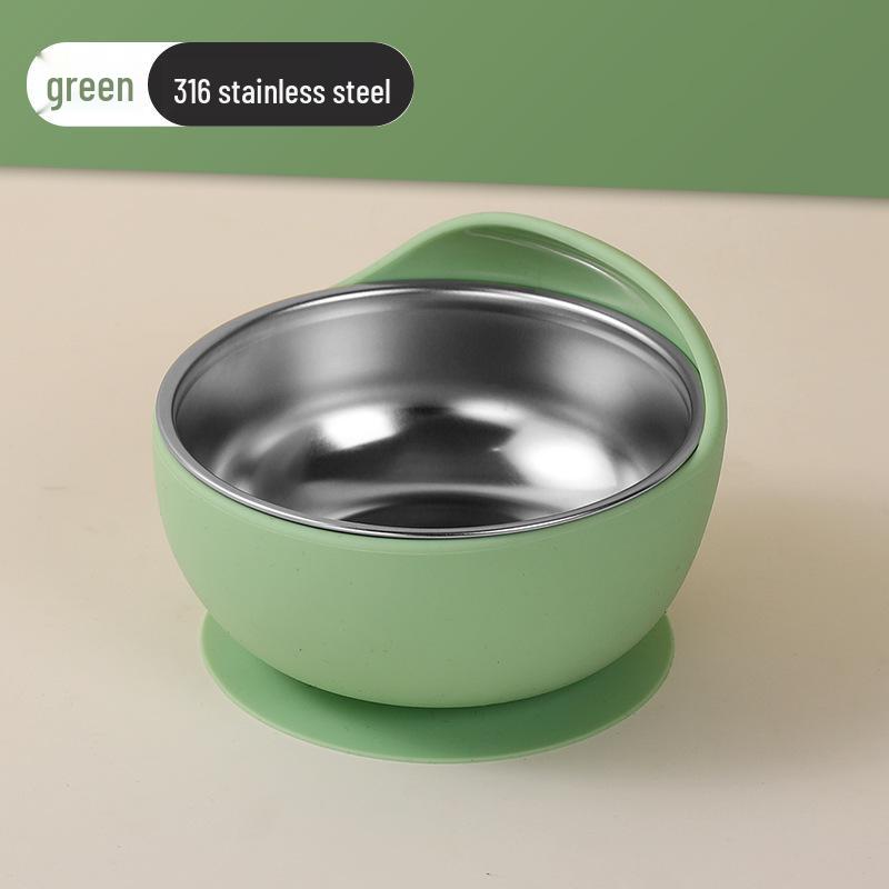 Silicone Snail Baby Bowl: Stainless Steel, Suction Cup, Anti-Fall Training Bowl for Toddlers