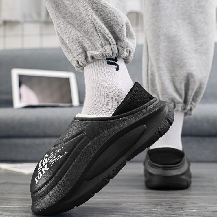 Warm fashion women's cotton shoes foreign trade heel waterproof bag cotton slippers men's winter confinement shoes home thickened outer wear