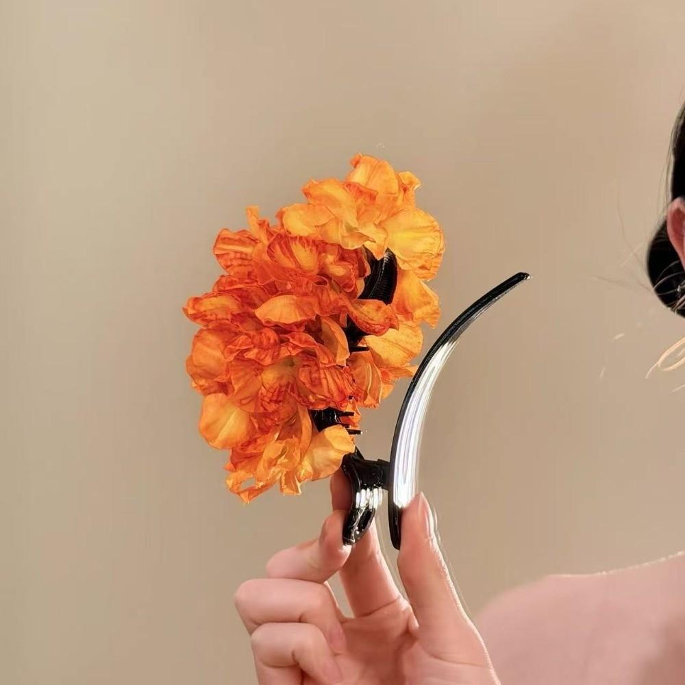 

Simulation Beach Hair Claw Elegant Vacation Headwear Convenient Sweet Flower Duckbill Clip Daily оранжевый