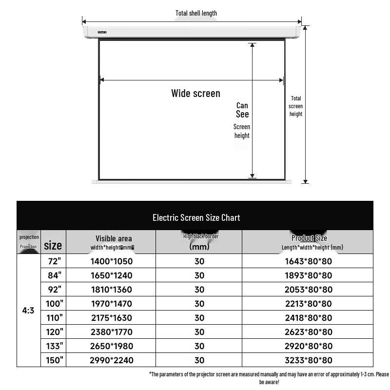 IN&VI 100-Inch 4:3 Electric Projection Screen