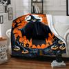 1pc Halloween Spooky Blanket, Lightweight Flannel Throw Blanket For Sofa, Bed, Travel, Camping, Living Room, Office, Couch, Chair, And Bed